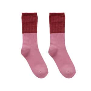 Sproet & Sprout Socks Colourblock Pink Garnet – sokken & maillots voor kinderen