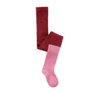 Sproet & Sprout Tights Colourblock Red Garnet – sokken & maillots voor kinderen