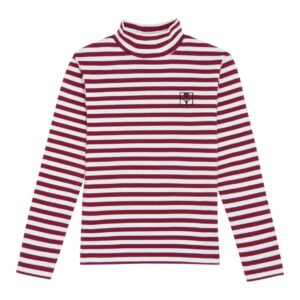 The Campamento The Campamento Burgundy Stripes Turtle Neck Tshirt - Burgundy 8435803423046 Campa AW26 Kleding & Accessoires Shirts