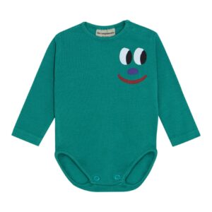 The Campamento The Campamento Smiling Face Baby Body - Green 8435803436114 Campa AW26 Kleding & Accessoires Baby Rompers