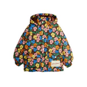 Mini Rodini Dikke Winterjas Violas Print Multi - vooraanzicht