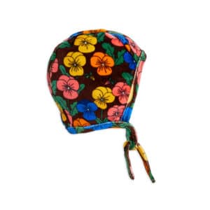 Mini Rodini Velours Babymuts Violas Print Multi - vooraanzicht