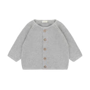 Fixoni Gebreid Vest Flint Gray Melange vooraanzicht