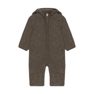 Huttelihut Wandelwagenpak Wol Fleece Met Oortjes Brown Melange