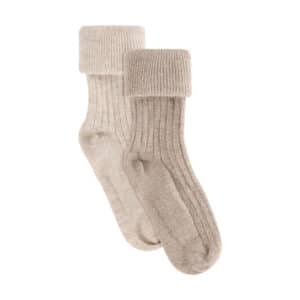 Huttelihut Wollen Ribsokken 2-Pack Camel Melange