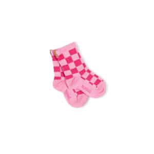 Nixnut Checkered Socks Cherry – rood geruite katoenen kindersokken