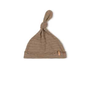 Nixnut Newbie Hat Moss Stripe – groen gestreept babymutsje van biologisch katoen