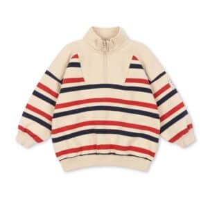Konges Sløjd Loupy Half Zip Sweat Tangerine Stripe