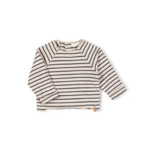 Nixnut Sim Knit Whale Stripe – gestreepte gebreide babytrui van biologisch katoen