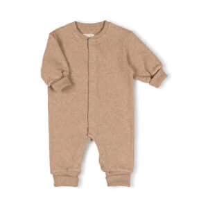Nixnut Snap Onesie Pebble – zandkleurig boxpakje met drukknopen voor baby's