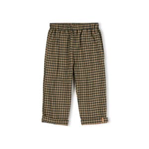 Nixnut Stic Pants Moss Checkered – geruite flanellen kinderbroek in groentinten