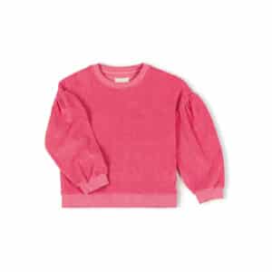 Nixnut Lux Sweater Cherry – rode sweater van biologisch badstof katoen