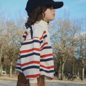Konges Sløjd Loupy Half Zip Sweat Tangerine Stripe - Wijs West