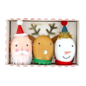 Surprise ballen van Meri Meri met kerstfiguren in een set van drie