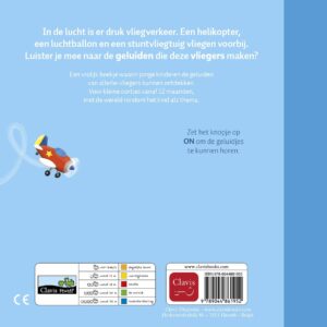 Omslag van kartonnen geluidenboek Dag Stuntvliegtuig En Andere Vliegers van Uitgeverij Clavis