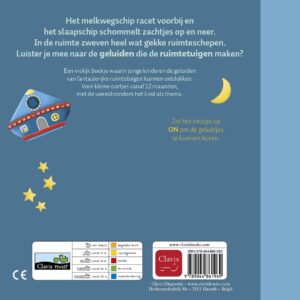 Omslag van kartonnen geluidenboek Dag Slaapschip En Andere Ruimtetuigen van Uitgeverij Clavis