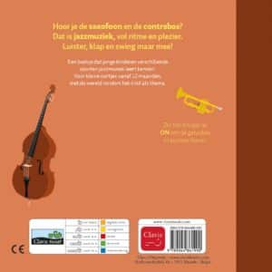 Omslag van kartonnen geluidenboek Jazzdeuntjes van Uitgeverij Clavis