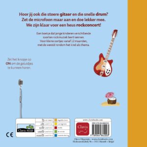 Omslag van kartonnen geluidenboek Rockdeuntjes van Uitgeverij Clavis