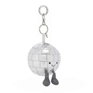 Zilveren pluche discobal met karabijnhaak van Jellycat