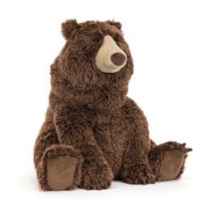 Grote bruine pluche knuffelbeer Jellycat Bizzlestomp Bear met lange armen