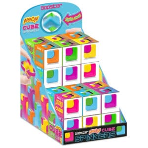 Bopster Cube Spinner Neon fidget kubus in neonkleuren