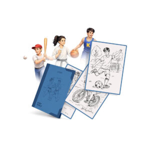 Navulset KidyWolf Kidydraw Pad met sportillustraties