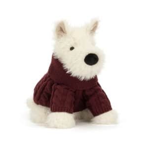 Pluche Schotse terrier Jellycat Munro in gebreide wintertrui