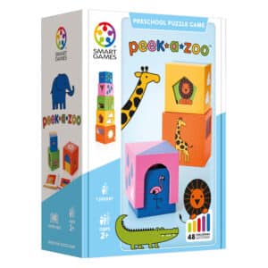 SmartGames Peek-A-Zoo kartonnen stapelspel met zoodieren