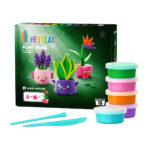 Hey Clay Plant Folks set met de doos – de potjes klei en het boetseergereedschap