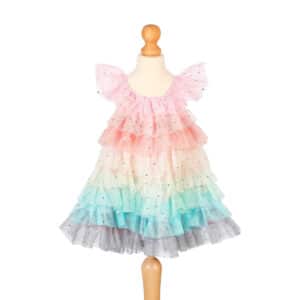 Prinsessenjurk Fenne van Souza! in regenboogkleuren met tulen rok