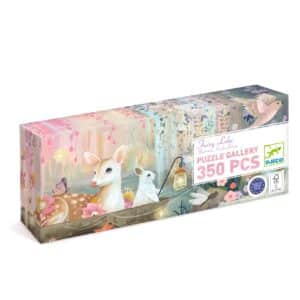 De doos van Djeco langwerpige Gallery puzzel Fairy Lake van 350 stukjes met sprookjesmeer