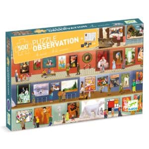 De doos van Djeco observatiepuzzel In het museum van 500 stukjes met kunstwerken en boekje