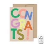 Wenskaart - Dancing letters - Congrats!