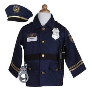 Politie verkleedpak van Great Pretenders met jas – pet – handboeien – portofoon en badge