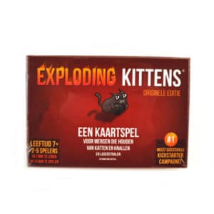 Rode doos van Exploding Kittens originele editie – een kaartspel in het Nederlands – voorkant