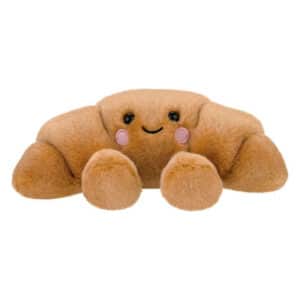 Goudbruine Palm Pals knuffel croissant met een lief gezichtje en kleine pootjes