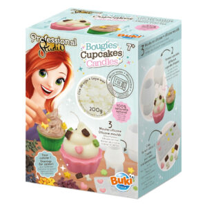 Doos van de Buki Professional Studio knutselset om cupcake kaarsen te maken