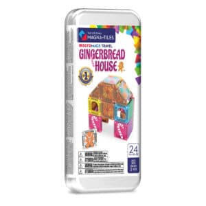 Magna-Tiles MicroMAGS Gingerbread House reisset in metalen blik met 24 magnetische tegels