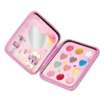 Geopende make-up koffer met spiegel – oogschaduw – lipgloss en blush