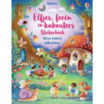 Voorkant Usborne stickerboek Elfjes feeën en kabouters met paddenstoelen en glitterstickers