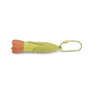 Groene Moulin Roty zaklamp in de vorm van een oranje tulp met een lus om aan te hangen